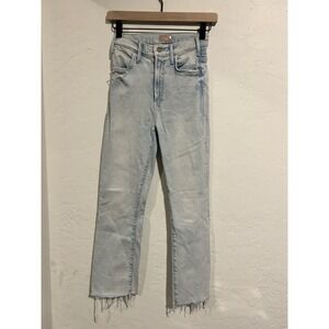 Mother Jeans Hustle Ankle Fray Womens Zipper Fly High Rise Blue Denim Size 24